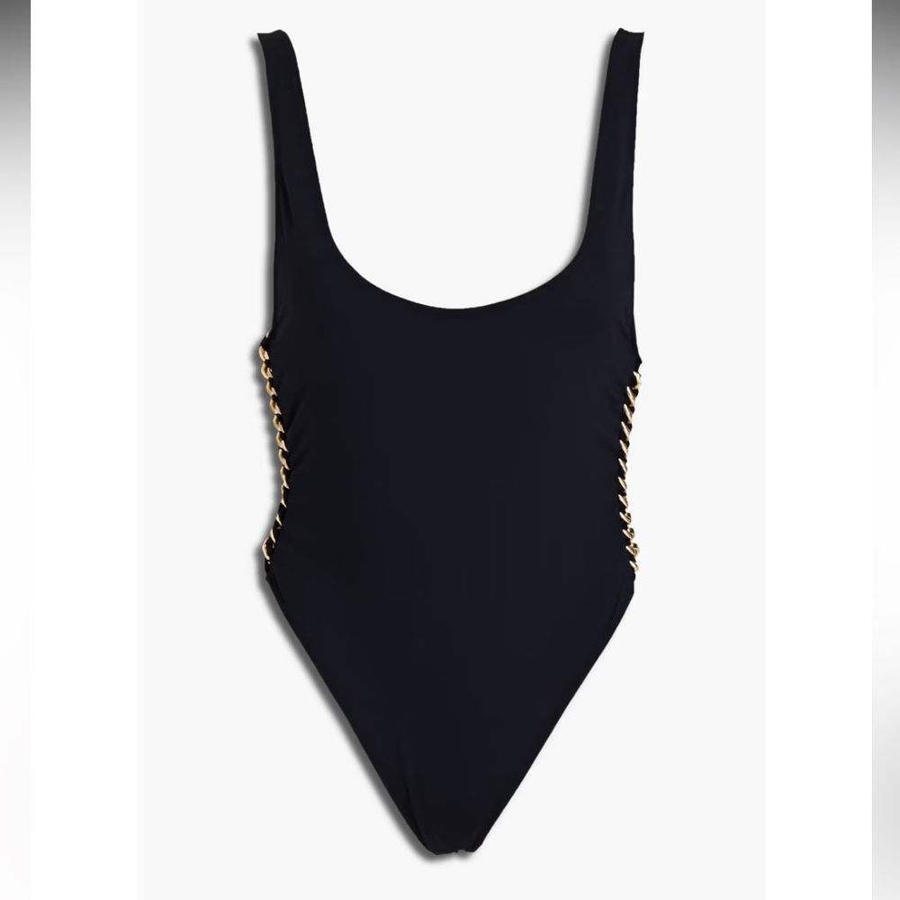 STELLA MCCARTNEY Falabella chain-trimmed swimsuit Size XS